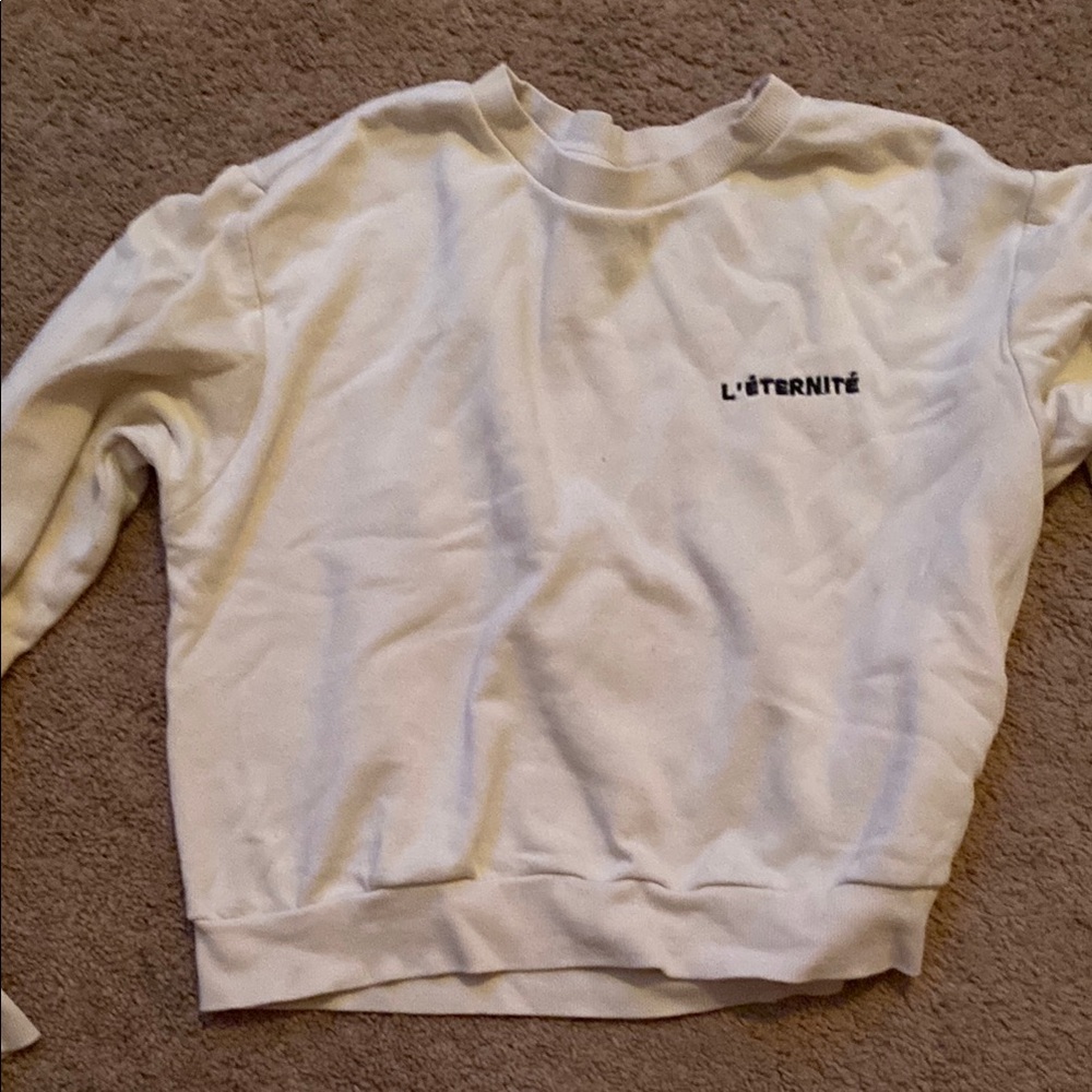 H&M White Crew Neck Sweater